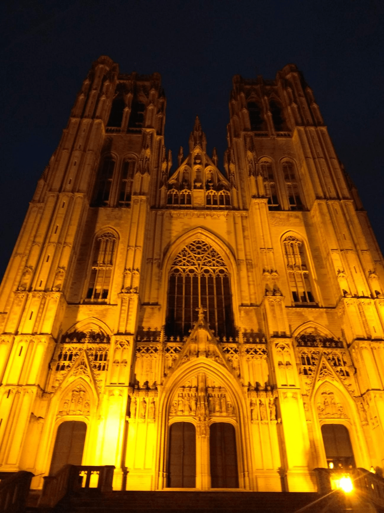 catedral de san miguel y santa gudula bruselas de noche