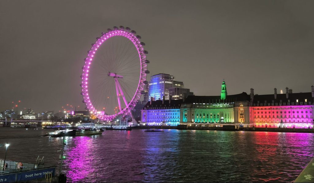 Vista nocturna London Eye