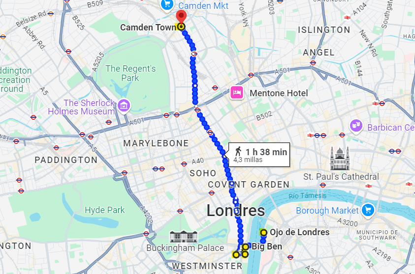 Mapa día 4 Londres