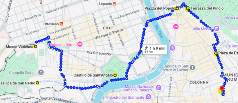 Mapa día 2 en Roma