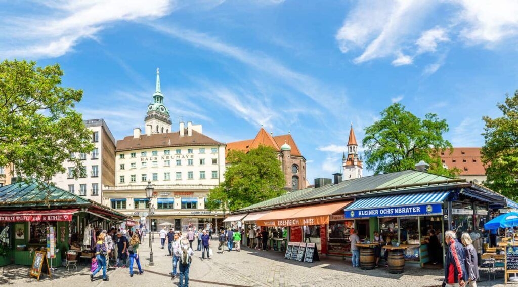 viktualienmarkt de munich, el mejor mercado para comer en munich